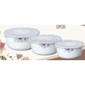 Fournitures pour les maisons à domicile Opal Glassware Bowl Set 5.5 &#39;&#39; 6.5 &#39;&#39; 7.5 &#39;&#39; With PP Couvercle du couvercle / Dubai Market Storage Bowl Set in Stocking